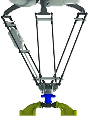 Az elkészült vákuumos szerelvény kétdobozos verziója egy robotra szerelve